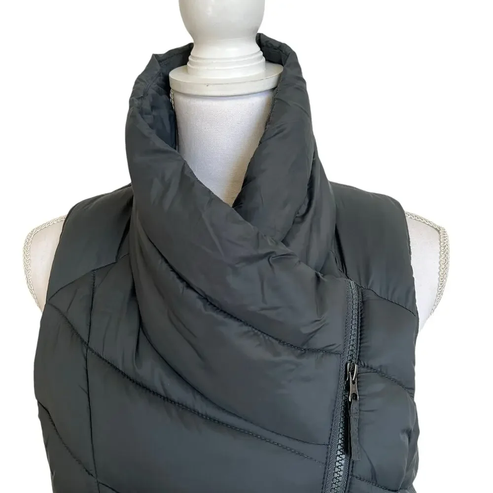 Nicole Miller Puffer Vest Womens Size Small Gray Gorpcore Athleisure Activewear